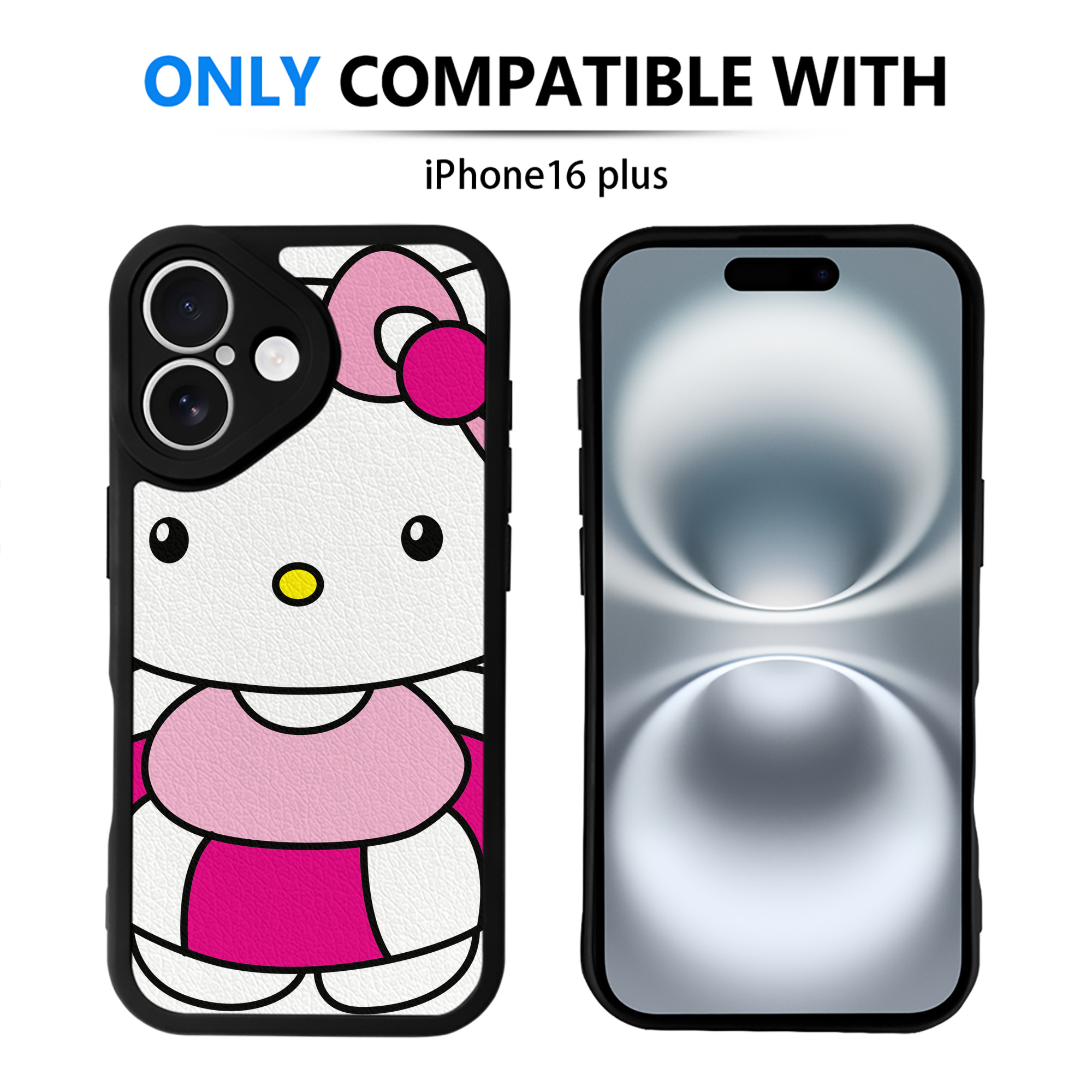 （画像用） Hello Kitty ハローキティ 【iPhone 16シリーズ対応】シリコンスマホケース（レザー調） 材質：シリコン